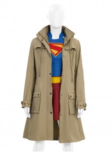 Movie Superman Legacy Supergirl Halloween Cosplay Costume Coat