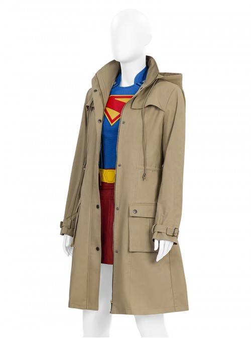 Movie Superman Legacy Supergirl Halloween Cosplay Costume Coat