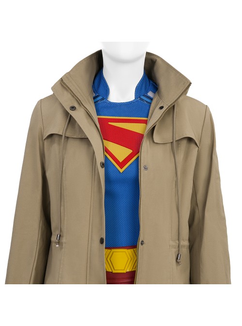 Movie Superman Legacy Supergirl Halloween Cosplay Costume Coat