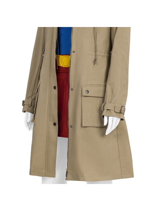 Movie Superman Legacy Supergirl Halloween Cosplay Costume Coat
