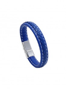Fashion Personality Magnetic Buckle Blue Simple Men's Leather Bracelet