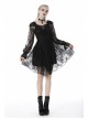 Black Elegant Lace Long Sleeves High Waisted Midi Gothic Dress