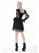 Black Elegant Lace Long Sleeves High Waisted Midi Gothic Dress