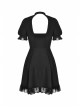 Black Lolita Heart-Shaped Hollow Chest Lace-Up Short Sleeves Gothic Dress