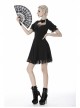 Black Lolita Heart-Shaped Hollow Chest Lace-Up Short Sleeves Gothic Dress