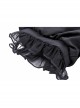 Black Lolita Heart-Shaped Hollow Chest Lace-Up Short Sleeves Gothic Dress