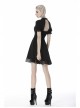 Black Lolita Heart-Shaped Hollow Chest Lace-Up Short Sleeves Gothic Dress