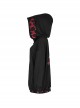 Black Loose Long Rabbit Hat Back Letter Print Gothic Mid-Length Coat