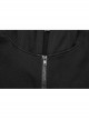 Black Loose Long Rabbit Hat Back Letter Print Gothic Mid-Length Coat