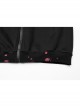 Black Loose Long Rabbit Hat Back Letter Print Gothic Mid-Length Coat