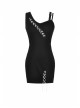 Black Suture Asymmetrical Tight Sling Punk Dress