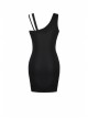 Black Suture Asymmetrical Tight Sling Punk Dress