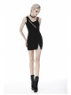 Black Suture Asymmetrical Tight Sling Punk Dress