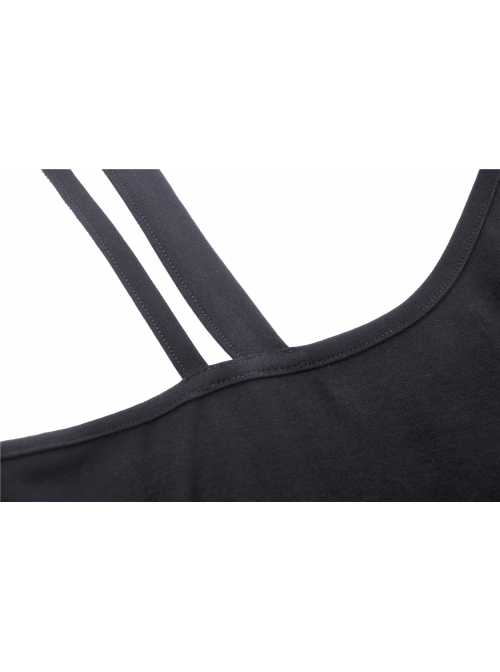 Black Suture Asymmetrical Tight Sling Punk Dress