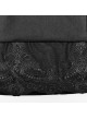 Micro Stretch Black Woven Side Slit Lace Crescent Pendant Zippered Punk Skirt