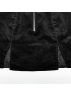 Micro Stretch Black Woven Side Slit Lace Crescent Pendant Zippered Punk Skirt
