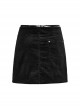 Micro Stretch Black Woven Side Slit Lace Crescent Pendant Zippered Punk Skirt