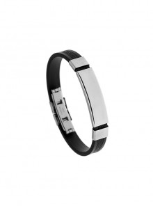 Simple And Handsome Stainless Steel Buckle Men's Silicone Bracelet