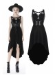 Leather Bandage Metal Moon Pendant Lace-Up Waist Long Fishtail Punk Dress