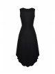 Leather Bandage Metal Moon Pendant Lace-Up Waist Long Fishtail Punk Dress