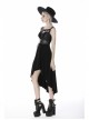 Leather Bandage Metal Moon Pendant Lace-Up Waist Long Fishtail Punk Dress
