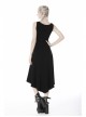 Leather Bandage Metal Moon Pendant Lace-Up Waist Long Fishtail Punk Dress
