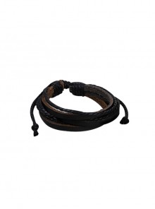 Simple And Adjustable Vintage Braided Hemp Rope Unisex Multi-Layer Leather Bracelet