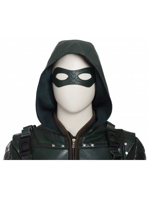 Arrow Season 5 Oliver Queen Halloween Cosplay Costume Green Leather Clothing Full Set Without Boots