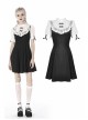 Black Lolita Lace Bow Short Sleeves Midi Gothic Dress