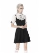 Black Lolita Lace Bow Short Sleeves Midi Gothic Dress
