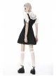 Black Lolita Lace Bow Short Sleeves Midi Gothic Dress