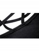 Chest Bandage Short Sleeve Split Hem Black Tight Punk Dress