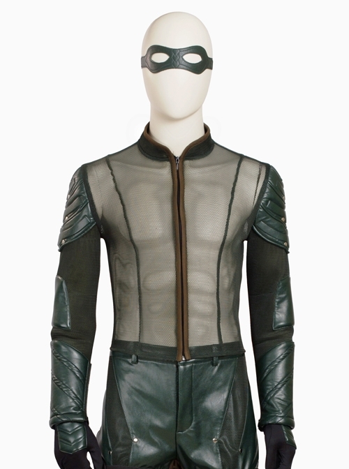 Arrow Season 5 Oliver Queen Halloween Cosplay Costume Long Sleeve Mesh Lining Clothing