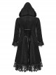 Gorgeous Black Micro-Elastic Imitation Cashmere Stitching Lace Gothic Temperament Jacket