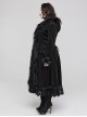 Gorgeous Black Micro-Elastic Imitation Cashmere Stitching Lace Gothic Temperament Jacket