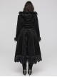 Gorgeous Black Micro-Elastic Imitation Cashmere Stitching Lace Gothic Temperament Jacket