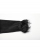 Gorgeous Black Micro-Elastic Imitation Cashmere Stitching Lace Gothic Temperament Jacket