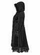 Gorgeous Black Micro-Elastic Imitation Cashmere Stitching Lace Gothic Temperament Jacket