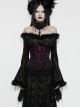 Black Purple String Adjustable Printed Zipper Symmetrical Lace Gothic Gorgeous Corset