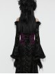 Black Purple String Adjustable Printed Zipper Symmetrical Lace Gothic Gorgeous Corset