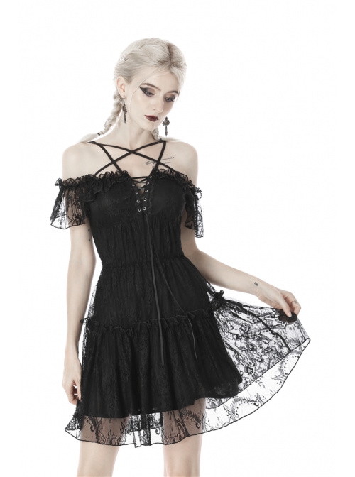 black gothic dress short Short Gothic Dress – Gothic Clothing main image 0