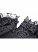 Lace Star-Line Straps Short Sleeves Black Gothic Dress
