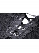 Lace Star-Line Straps Short Sleeves Black Gothic Dress