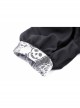 White Lapel Collar Bandage Button Short Sleeves Black Punk Dress