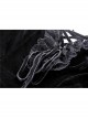 Off-Shoulder Metal Moon-Shaped Pendant Chest Lace-Up Black Gothic Dress