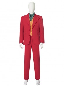 Movie The Joker Arthur Fleck Halloween Cosplay Costume Red Version Set Without Shoes