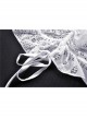 White Cross Lace Rear Long Hem Sling Punk Dress