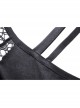 Off-Shoulder Bandage Net Long Sleeves Slit Hem Tight Black Punk Dress