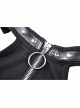 Off-Shoulder Bandage Net Long Sleeves Slit Hem Tight Black Punk Dress