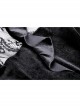 Lace Button Chest Frilly Long Sleeves High Waisted Black Velvet Gothic Dress